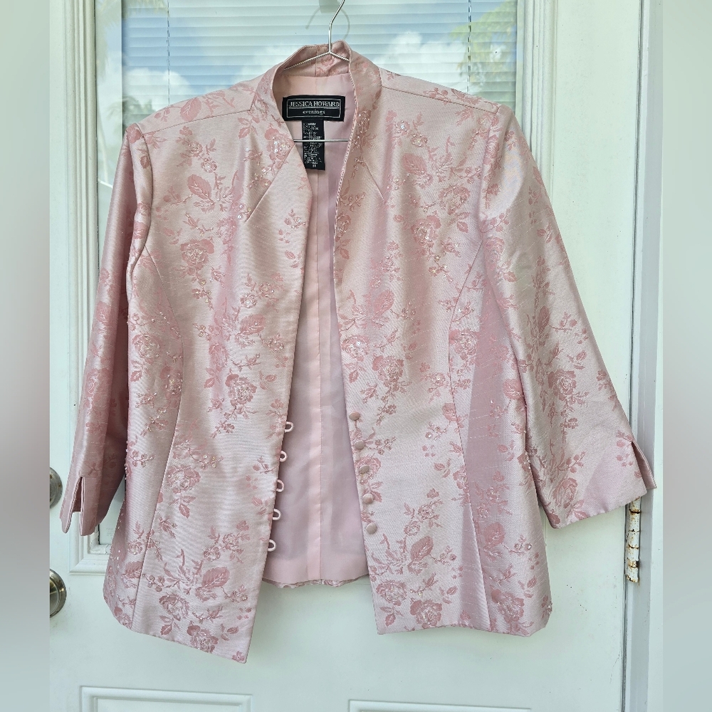 Jessica Howard Women's Blush Floral Blazer 14